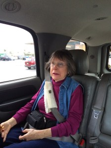 The mom tries real chicharrones from Pancho Villa Market.