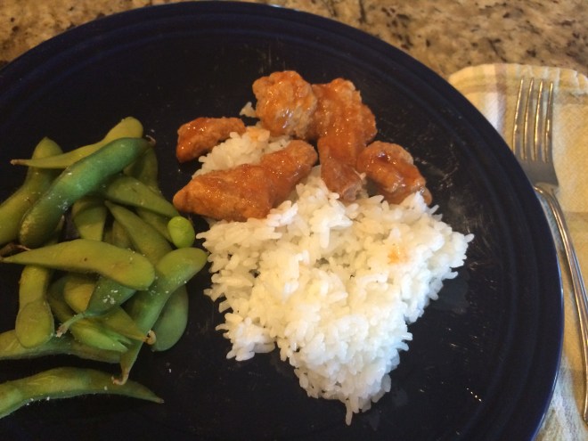 My dinner- I wanted more but know that I need less. Boo!!!