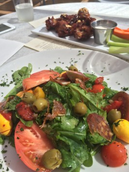 Spanish Caprese Salad and PBJ Wings (Peanuts, Blackberry jam and Jalapeno glazed)